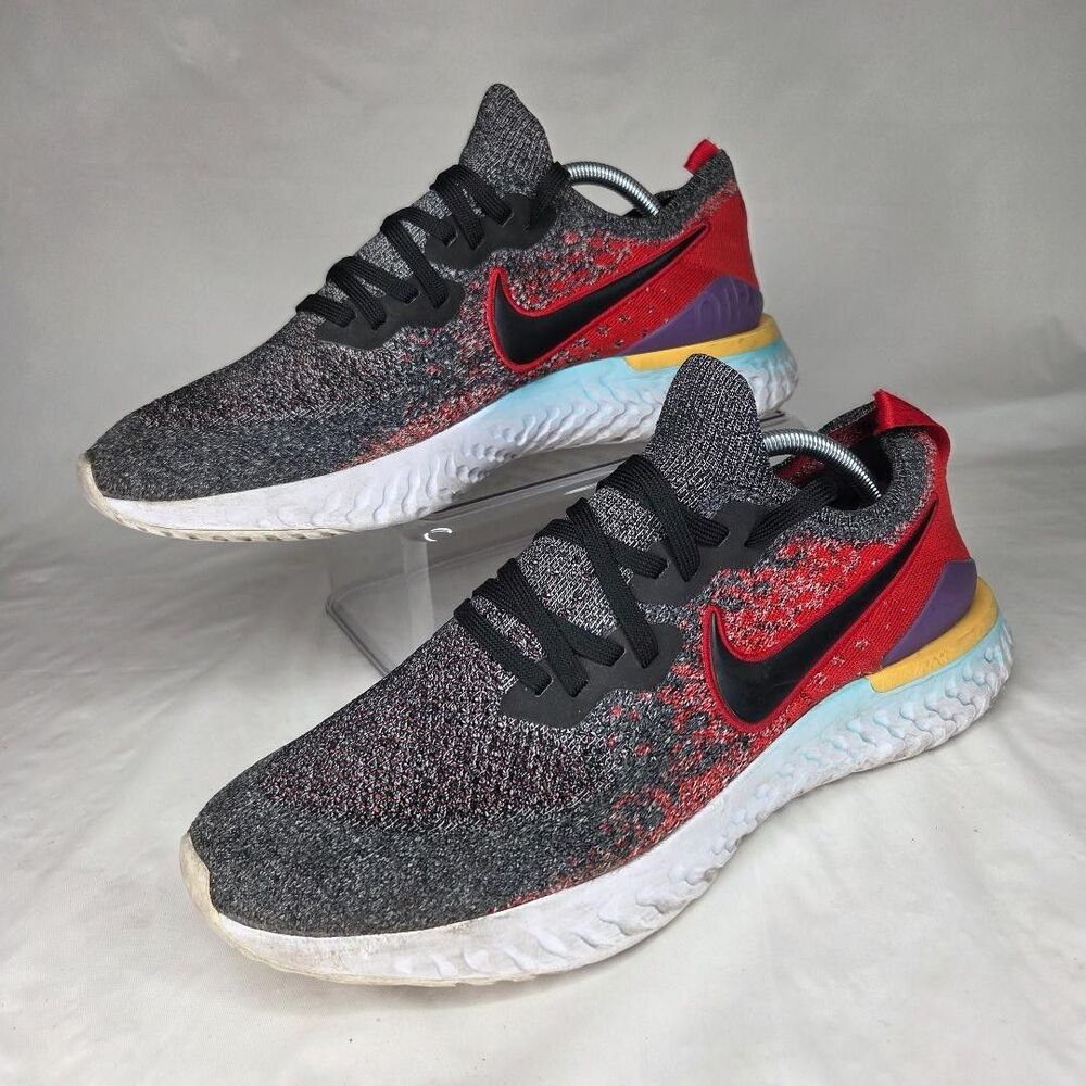 Nike Mens Epic React Flyknit 2 BQ8928-007 Black Running Shoes Sneakers Size 12